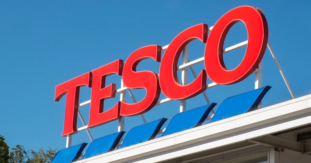 A TESCO supermarket sign.