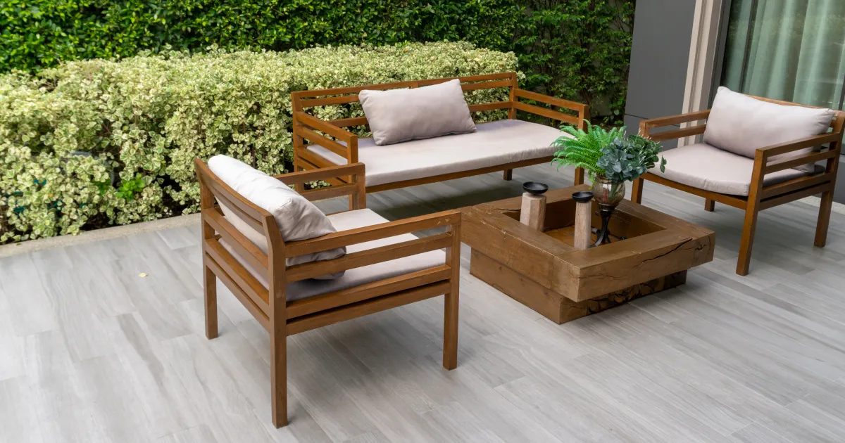 A photo of patio furniture