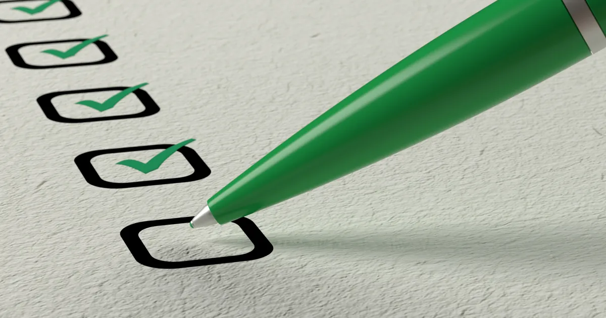 a checklist being reviewed 