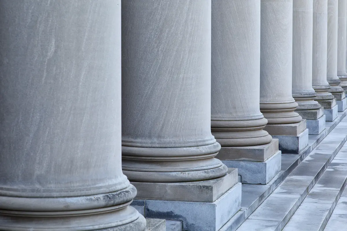 Group of Greek-style Columns representing the government