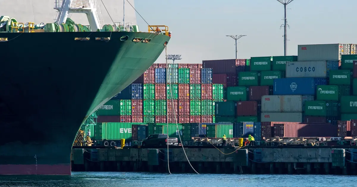 Cargo ship with containers