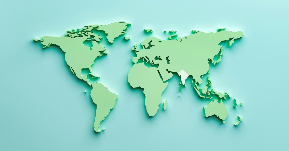 Abstract world map graphic illustrating global technology supply chain governance networks